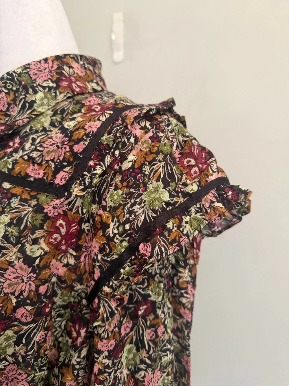 NWT Free People Daybreak Floral Print Long Sleeve Shirt Size Large